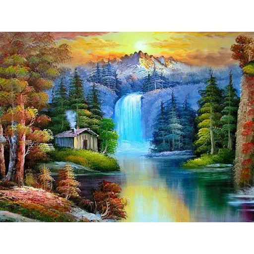 Diamantové malování Vodopád 40 x 50 cm