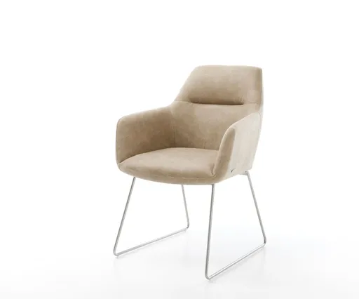 Jídelní židle Pejo-Flex béžová vintage tenká podnož nerezová