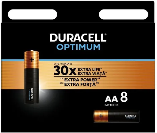DURACELL Optimum alkalická baterie tužková AA 8 ks (42386)