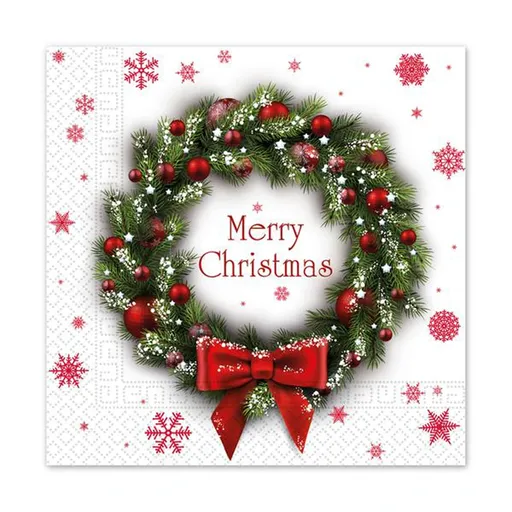 PROCOS Vánoční papírové ubrousky 33x33cm 3vrstvé věnec 20ks