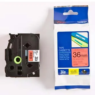 Brother originální páska do tiskárny štítků, Brother, TZE-461, černý tisk/červený podklad, laminovaná, 8m, 36mm