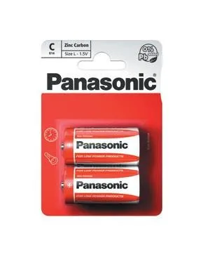PANASONIC Zinkouhlíkové baterie Red Zinc R14RZ/2BP EU C 1, 5V (Blistr 2ks)