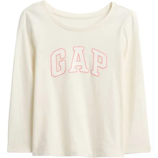 GAP V-FRCH LS LOGO TEE Dětské tričko, bílá, velikost 2Y