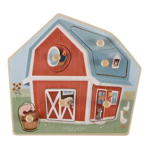 Little Dutch Little Farm Wooden Puzzle puzzle ze dřeva 12 m+ 1 ks