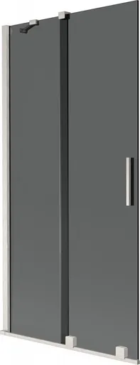 MEXEN/S Velar dvoukřídlá posuvná vanová zástěna 90 x 150, grafit, nikl kartáčovaný 896-090-000-41-97