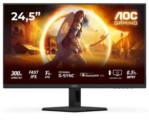 AOC MT 24, 5" 25G4SRE - 1920x1080, Fast IPS, 300Hz (OC 310Hz), 2xHDMI, 1xDP