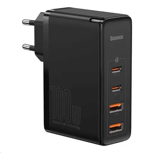 Baseus GaN2 Pro rychlonabíjecí adaptér 2x Type-C + 2x USB-A 100W černá