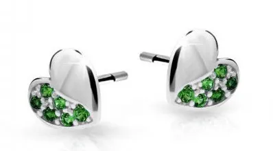 Cutie Jewellery Dětské náušnice z bílého zlata C2160-30-X-2 zelená
