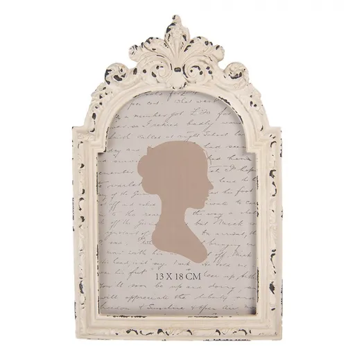 Béžový antik fotorámeček se zdobením - 16*2*25 cm / 13*18 cm Clayre & Eef