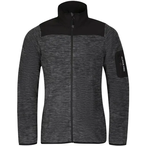 ALPINE PRO LONEB Pánská melírovaná mikina, tmavě šedá, velikost