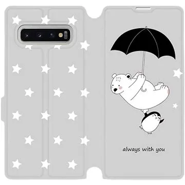Flipové pouzdro na mobil Samsung Galaxy S10 Plus - MH08P Méďa a tučňák - always with you (5903226813438)