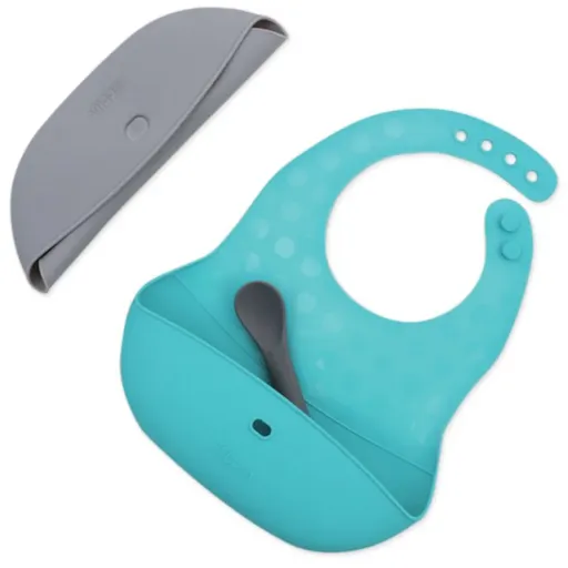 BBLÜV Pöket bryndák s lžičkou Grey/Aqua 2 ks