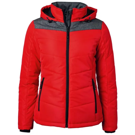 James & Nicholson (Daiber) Dámská prošívaná zimní bunda JN1133 - Červená / antracitový melír | L