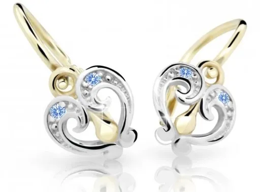 Cutie Jewellery Slušivé dětské náušnice ze žlutého zlata C2211-10-X-1 světle modrá