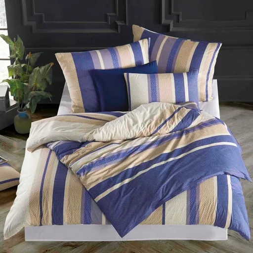 BedTex Bavlněné povlečení Palermo modrá, 160 x 200 cm, 2 x 70 x 80 cm, 160 x 200 cm, 2 ks 70 x 80 cm