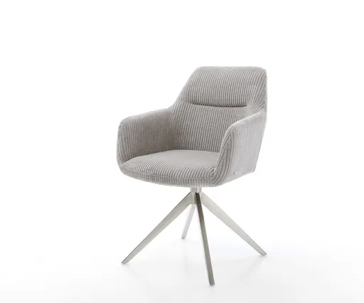 Jídelní židle Pejo-Flex plyšový manšestr stříbrně šedá křížová