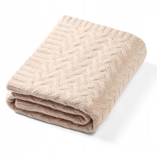 Babyono Dětská deka z merino vlny 75 x 100 cm, sv. béžová