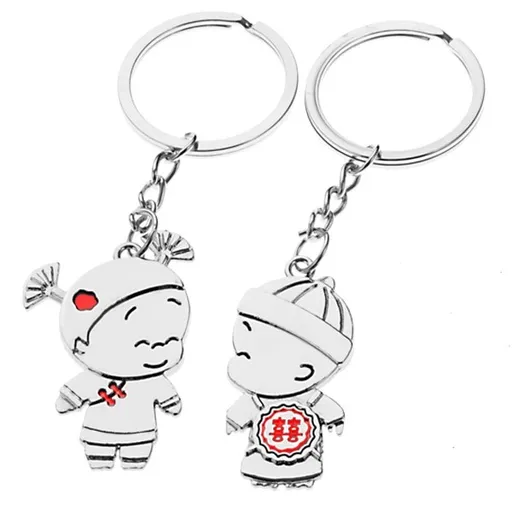 Klíčenky pro pár - chlapec a děvče, čínské ornamenty