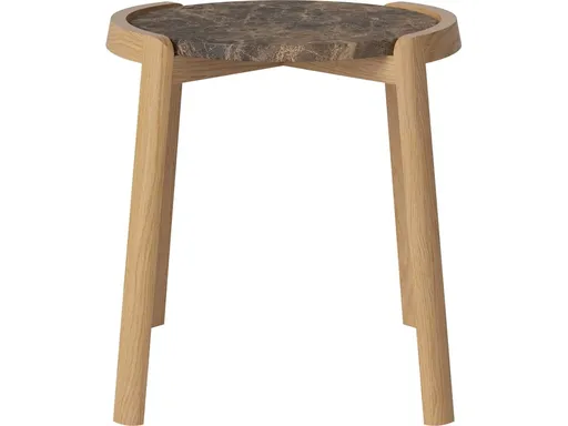 Konferenční stolek Mix Ø46 cm, více variant - Bolia Varianta: Brown marble | Oiled oak, Solid | v. 48 cm