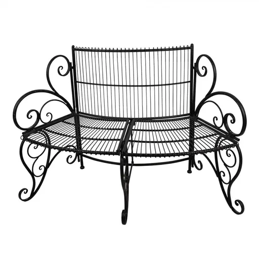 Černá antik kovová lavička ke stromu Romance - 134*54*92 cm Clayre & Eef