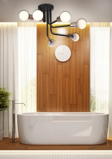 Stropní lustr ocelový černý a zlatý Spill