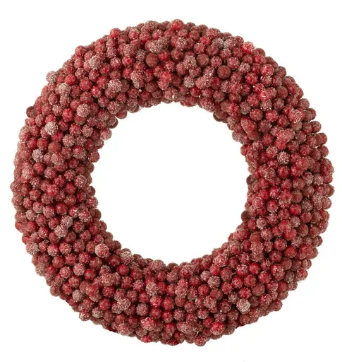 Dekorativní věnec z červených bobulí Berries L - 45*6*45cm J-Line by Jolipa