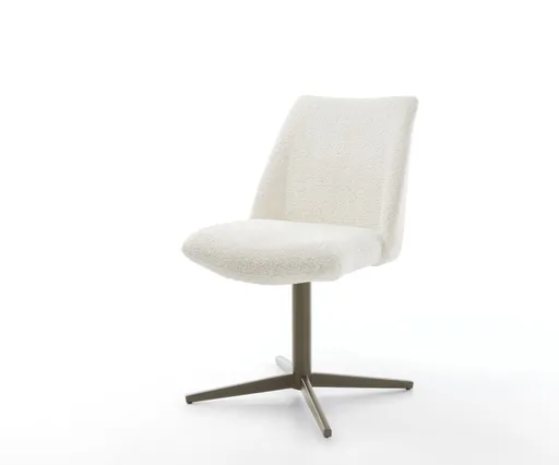 Jídelní židle Elso-Flex bouclé bílá podnož titanová otočná