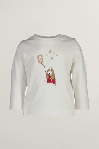 TRIČKO GANT DOG AND STARS GRAPHIC LS TOP EGGSHELL