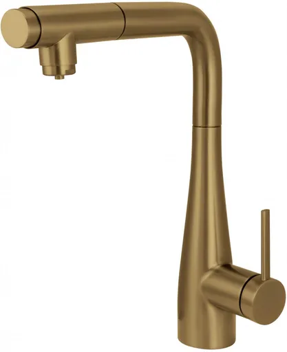 DEANTE Eridan kartáčovaný bronz kuchyňská baterie, s připojením vodního filtru, s vytahovací hubicí  BRE_C75M