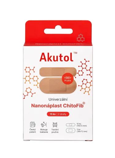 Akutol Nanonáplast ChitoFib® univerzální balení 15 ks