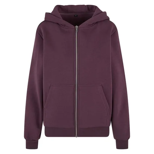 Build Your Brand Hebká dámská mikina na zip Fluffy - Švestková | M