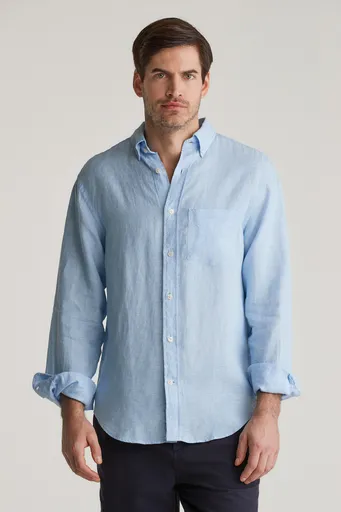 KOŠILE GANT REG LINEN SHIRT CAPRI BLUE