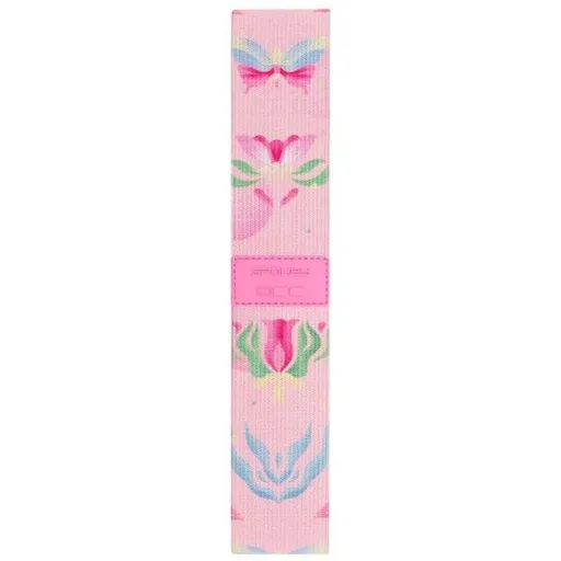 Spokey THE BLOOM BAND MEDIUM Posilovací textilní guma, růžová, velikost