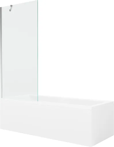 MEXEN/S Cubik obdélníková vana 170 x 70 cm s panelem + vanová zástěna 80, transparent, chrom 550317070X9508000001