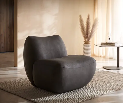 Křeslo Zena 75×85 cm mikrovlákno antracitová vintage