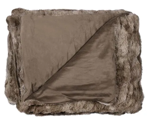 Hnědý chlupatý plyšový pléd Grizzly - 130*180*3cm Mars & More