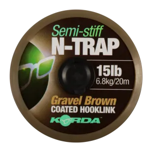 Korda návazcová šňůrka n-trap semi stiff gravel brown 20 m - 30 lb