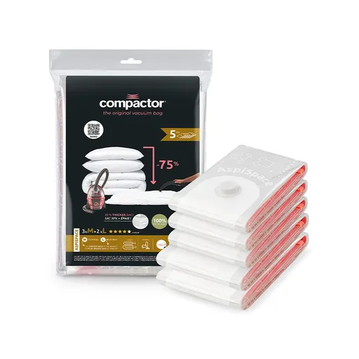 Compactor Bag Aspispace 70 a 120 litrů vakuové pytle 5 ks