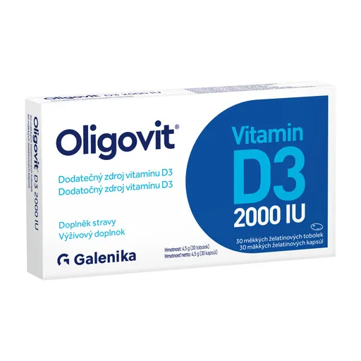 Oligovit Vitamin D3 2000 IU 30 želatinových tobolek