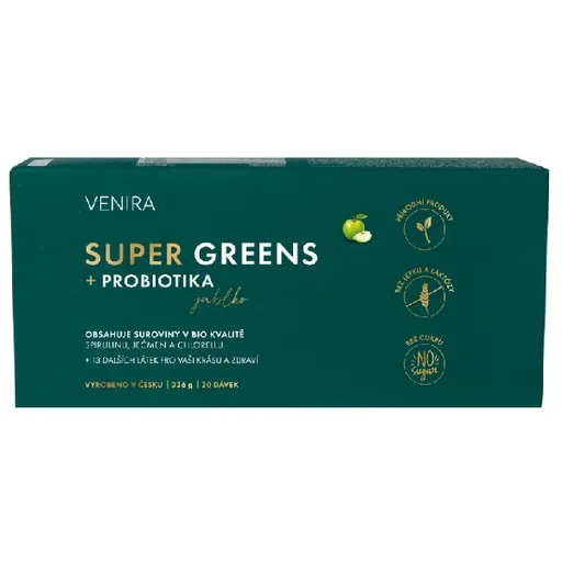 Venira Super Greens + probiotika jablko 336 g