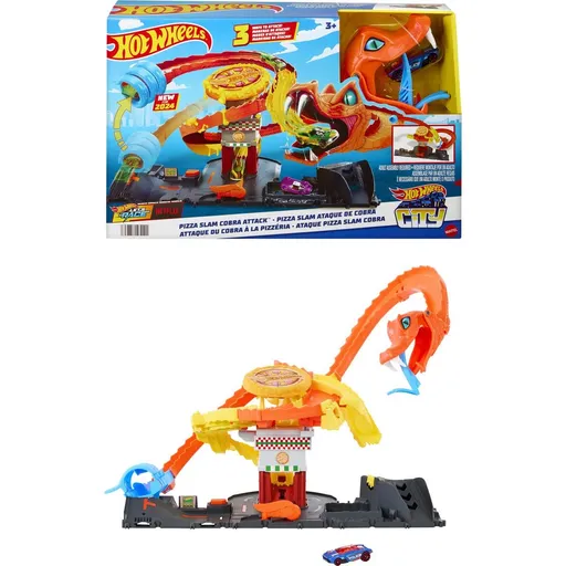 Mattel Hot Wheels City hladová kobra útočí na pizzerku