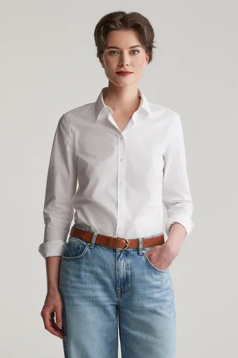 KOŠILE GANT SLIM POPLIN SOLID SHIRT WHITE