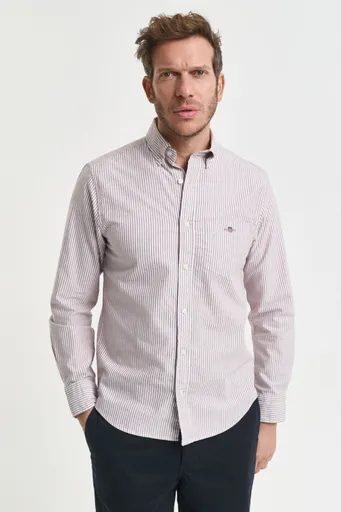 KOŠILE GANT REG CLASSIC OXFORD STRIPE SHIRT PLUMPED RED