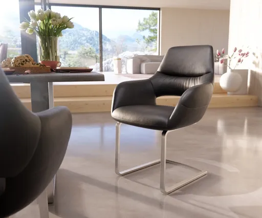 Jídelní židle Yago-Flex konzolová podnož plochá nerezová ocel