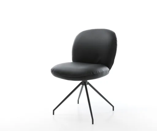 Jídelní židle Nube-Flex pravá kůže černá křížová podnož zúžená