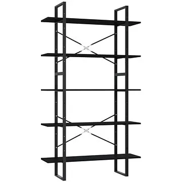 Shumee  s 5 policemi černá 100×30×175 cm dřevotříska, 3081999 (3081999)