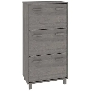 Botník světle šedý 59,5 x 35 x 117 cm masivní borové dřevo, 340515 (340515)