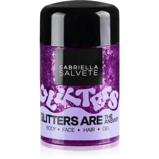 Gabriella Salvete Glitters Are The Answer jemné gelové třpytky na tvář, tělo a vlasy odstín Violet 10 ml