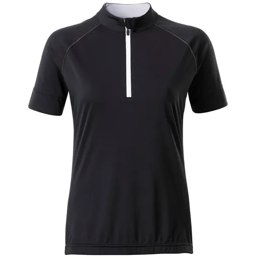 James & Nicholson (Daiber) Dámský cyklistický dres s krátkým zipem JN513 - Černá / bílá | S