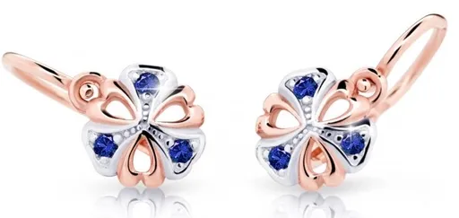 Cutie Jewellery Dětské bicolor náušnice z růžového zlata C2230-10-X-4 modrá